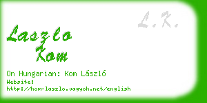 laszlo kom business card